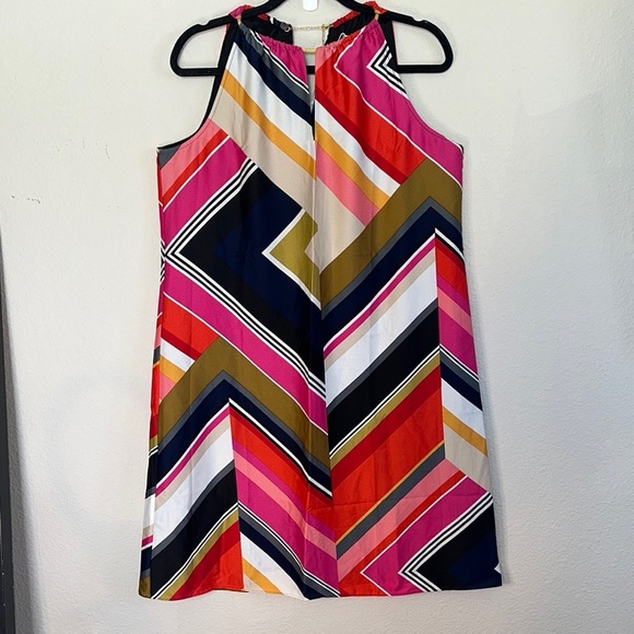 Trina‎ Turk Multicolor Chevron Midi Dress - Picture 1 of 6